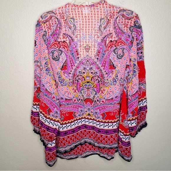 Bila Women’s Plus Size Colorful Boho Print Top- 3X - Picture 2 of 5